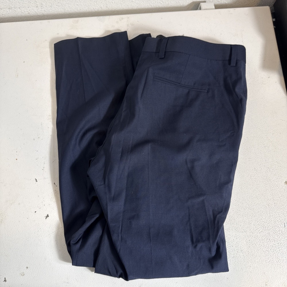 Harry Brown London Collection Pants Mens 36R Blue Smart Trousers Wool Blend